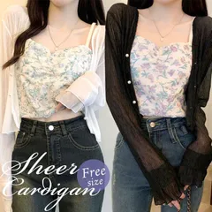 ☆ パールボタンシアーショートカーディガン カーディガン レディース ショート丈 シアーカーディガン ボレロ ショートカーディガン カーデガン 羽織もの はおりもの 薄手 長袖 フレアスリーブ トップス 大人 かわいい おしゃれ 女性 top-105