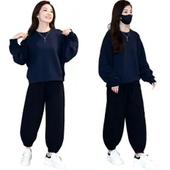 [Electric Circus] スウェット 長袖 上下 ルームウエア ジャージ パーカー ジム トレーニング ウエア 部屋着 レディース (ブルー) かっこいい かわいい おしゃれ 人気 大人 女性 プレゼント スポーツ パジャマ ロング パン [ブルー]