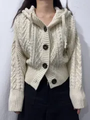 ヴィンテージニット フードジップアップ