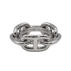 希少✨HERMES エルメス スカーフリング　シェーヌダンクル チャコールグレー スカーフリング 90 《シェーヌ・ダンクル・トレッセ》 - グレー