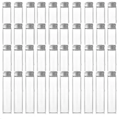 e-na.e-na 小瓶 ガラス 瓶 密閉 蓋付き 保存容器 小分け 透明 ボトル 液体 40個 