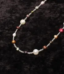 ロングネックレス 淡水マルチカラーパール レディース