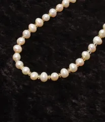 美品 ネックレス SV 淡水パール 6x8mm レディース