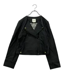 ビームスハート フェイクレザー ノーカラーブルゾン アウトレット ジャンパー 43-18-0021-152 レディース SIZE S BEAMS HEART