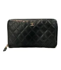 訳あり シャネル ラウンドファスナー長財布 シルバー金具 レディース CHANEL