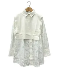 アメリ ノースリーブニット 長袖シャツ セットvest set pattern shirt 01210450030 レディース SIZE F (M) AMERI