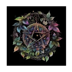 COZENTA タロットマット タペストリー タロットクロス 大判 厚手 60x60cm 五芒星 ペンタグラム