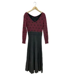 美品 ダイアグラム ドット柄切り替え長袖ロングワンピース レディース SIZE 36 (XS) Diagram
