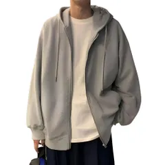 [レグエイト] メンズ ジップ パーカー フード付き トレーナー 長袖 大きいサイズ 薄手 スウェット 秋 春 夏 カジュアル オーバーサイズ 通気性 吸汗速乾 軽量 スポーツ トップス (JP, アルファベット, 2XL, グレー) [グレー] [2XL]