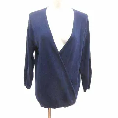 ドレスキップ DRESKIP カーディガン ニット 前開き 長袖 M 紺 ネイビー /YK