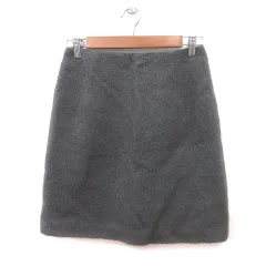 ナチュラルビューティーベーシック NATURAL BEAUTY BASIC 台形スカート ミニ ニット ウール モヘヤ混 S グレー /MS