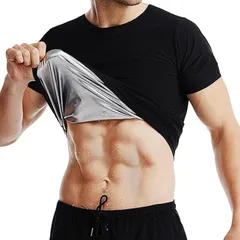 [グロフィン] [GLOFIN] サウナスーツ メンズ シャツ 半袖 発汗 Tシャツ インナー 引き締め ダイエット スポーツ ウェア 大きいサイズ（シルバー2XL/3XL） [シルバー] [2XL-3XL]