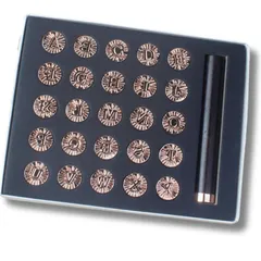 【アルファベット 26文字 ハンドル付】シーリングスタンプ ヘッド シーリングワックス 封蝋 (サイズ：縦12mm 横12mm) (ゴールド アルファベット26文字) [ゴールド アルファベット26文字]