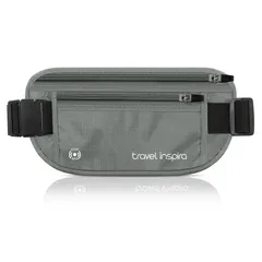 海外旅行 盗難防止 マネーベルト RFID レディース メンズ 貴重品入れ ランニングポーチ スリ対策 スキミング防止 パスポートケース 防犯 隠しポーチ 超薄型 超軽量 ウエストポーチ 出張旅行便利グッズ セキュリティポーチ Inspira Travel