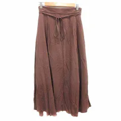 ビームスハート BEAMS HEART フレアスカート ロング マキシ ウエストマーク M 茶 ブラウン /YK