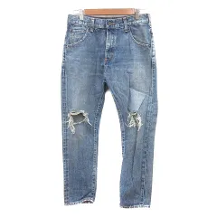 トゥデイフル TODAYFUL デニムパンツ ジーンズ スキニー ダメージ加工 26 L 紺 ネイビー /MN