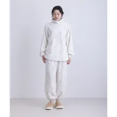 ☆ 02.アイボリー ☆ フランネル総柄上下セット ルームウェア レディース 上下セット パジャマ 長袖 おしゃれ 部屋着 ふわふわ かわいい 寝巻き 寝間着 ロングパンツ 長ズボン ナイトウェア フランネル 暖かい 総柄 あったか 秋冬 ハイネック