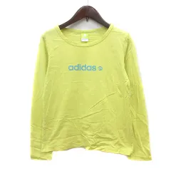 アディダスネオ adidas neo カットソー Tシャツ クルーネック ロゴプリント 長袖 S 黄色 イエロー /MN
