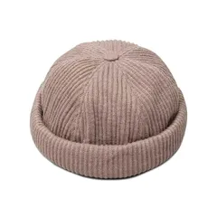 ベーシックエンチ Basiquenti ニット帽 ニットキャップ ロールキャップ フィッシャーマンキャップ ロールニット帽 リブ編み (グレー) 0