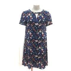 コントワーデコトニエ COMPTOIR DES COTONNIERS ワンピース ひざ丈 絹 シルク 花柄 半袖 7 マルチカラー /MS