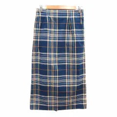 オペークドットクリップ OPAQUE.CLIP タイトスカート ロング チェック 40 L 青 ブルー 黄色 イエロー /YK