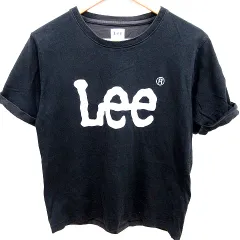 リー LEE カットソー Uネック 半袖 M 黒 ブラック /RT