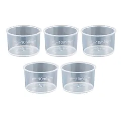 Saki&Masa プラスチックビーカー 実験用品 実験器具 計量器 5個セット 測定カップ 教育実験用 (10ml) [10ml]