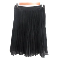 クミキョク 組曲 KUMIKYOKU プリーツスカート ひざ丈 1 S 黒 ブラック /AU