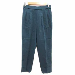 グローバルワーク GLOBAL WORK スラックスパンツ 麻混 リネン混 M 深緑 ダークグリーン /YK