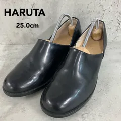 HARUTA 人気ヒールアッププレーントゥシューズ 本革レザー/黒/25cm EEE/日本製/幅広/ビジネス・カジュアル ★ ■■
