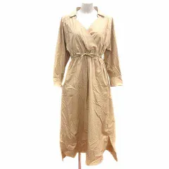 ロッソ ROSSO アーバンリサーチ シャツワンピース フレア ロング カシュクール 長袖 Free ベージュ /YK