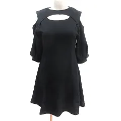 スライ SLY ワンピース ミニ 胸開き オープンショルダー 五分袖 2 M 黒 ブラック /AU