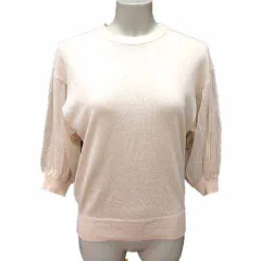 テチチ Te chichi ニット カットソー 七分袖 フリー アイボリー 白 ホワイト /YK