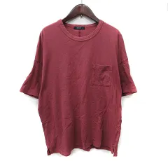 コムサイズム COMME CA ISM Tシャツ カットソー 半袖 L 赤 ボルドー /YI
