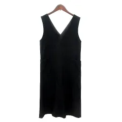 ナチュラルビューティーベーシック NATURAL BEAUTY BASIC ワンピース ミモレ ロング ノースリーブ M 黒 ブラック /MN