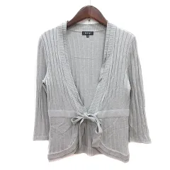 インディヴィ INDIVI カーディガン ニット リブ 38 M グレー /MN