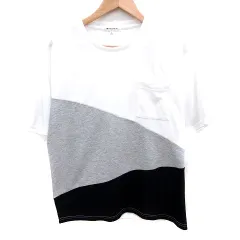 ザショップティーケー THE SHOP TK ニット カットソー Uネック 半袖 L 白 ホワイト グレー 黒 ブラック /RT