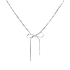 [ハルジオ] チョーカー ネックレス レディース リボン チェーン スネークチェーン ジュエリー ペンダント シルバー 銀 シンプル アクセサリー オルチャン 韓国 ファッション ロリータ おしゃれ かわいい 上品 人気 結婚式 パーティー 