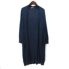 アーバンリサーチ URBAN RESEARCH ロングカーディガン ニット トッパー 長袖 麻混 リネン混 F 紺 ネイビー /YI