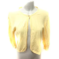 クミキョク 組曲 KUMIKYOKU カーディガン ニット 七分袖 2 黄色 イエロー /RT