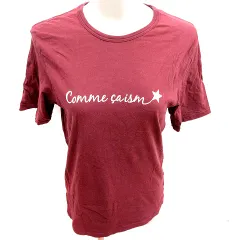 コムサイズム COMME CA ISM カットソー Tシャツ Uネック 半袖 M ボルドーワイン /RT