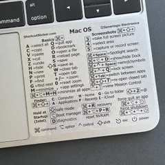 SYNERLOGIC (インテル用) Mac OS (モントレー/ビッグサー/カタリナ/モハーベなど) キーボードショートカット 透明ビニールステッカー 跡が残らない接着剤 MacBook Air/Pro/iMac/Mini対応 [クリア] [1]