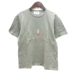 ピンクハウス PINK HOUSE カットソー Tシャツ クルーネック プリント 半袖 緑 カーキ /MN ●RY