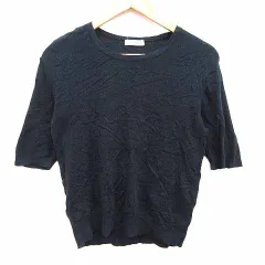 イッツインターナショナル I.T.'S. international ニット カットソー 半袖 M 黒 ブラック /YK