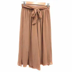 ナチュラルビューティーベーシック NATURAL BEAUTY BASIC ガウチョパンツ スカーチョ ウエストマーク S 茶 ブラウン /YK