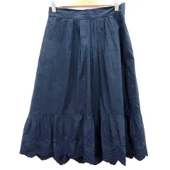 エニィファム anyFam スカート フレア ロング 総柄 3 紺 ネイビー /RT