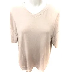 グレイル GRL ニット カットソー Vネック 五分袖 M ベージュ /RT