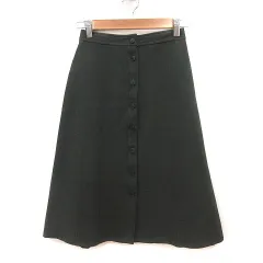 ロペ ROPE 台形スカート フレア ミモレ ロング ウール S カーキ /MS