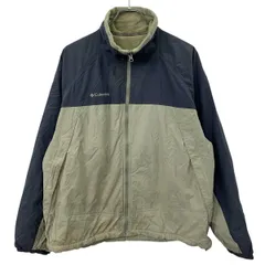 Columbia ナイロンジャケット L カーキ×グレー コロンビア ジップアップ 裏地フリース仕様 アウトドア コアシリーズ 冬物 a711-6042