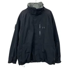 UNDER ARMOUR ナイロンジャケット 2XL ブラック アンダーアーマー ジップアップ ヘッドフォン収納機能付き マルチポケット 冬物 a711-6046